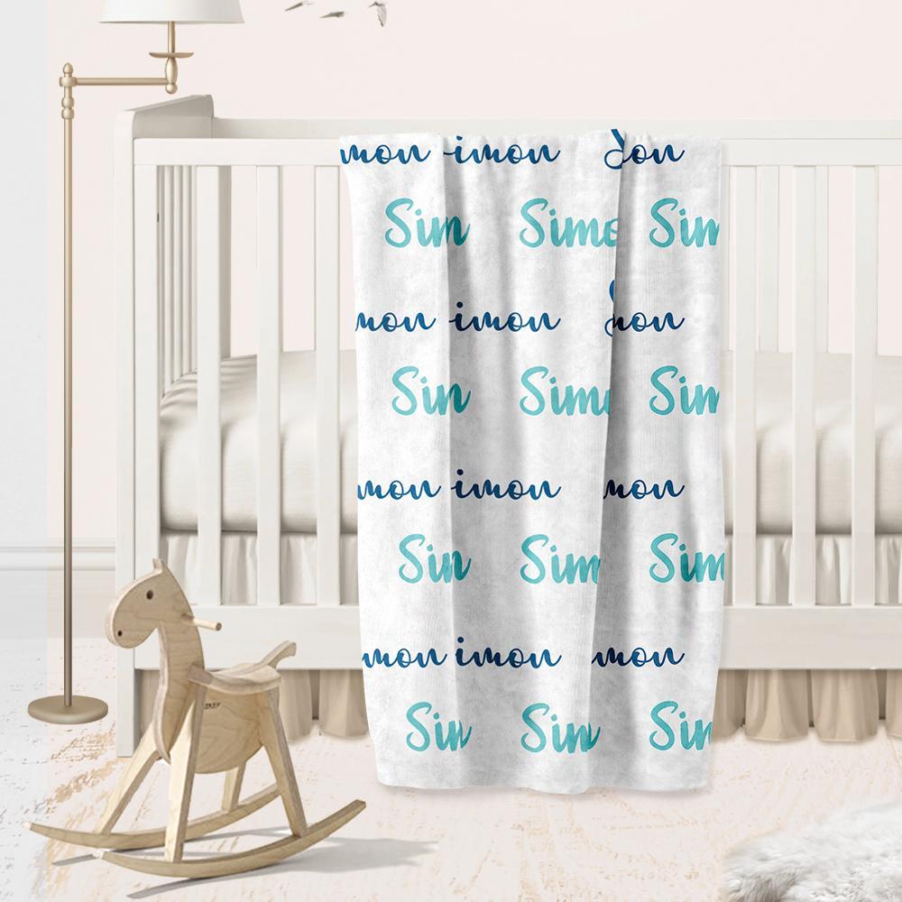 Gepersonaliseerde Babynaam Deken Baby Shower Cadeau Aangepaste Babydeken - SokkenFoto