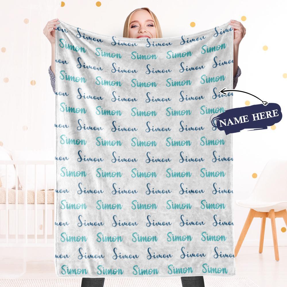 Gepersonaliseerde Babynaam Deken Baby Shower Cadeau Aangepaste Babydeken - SokkenFoto
