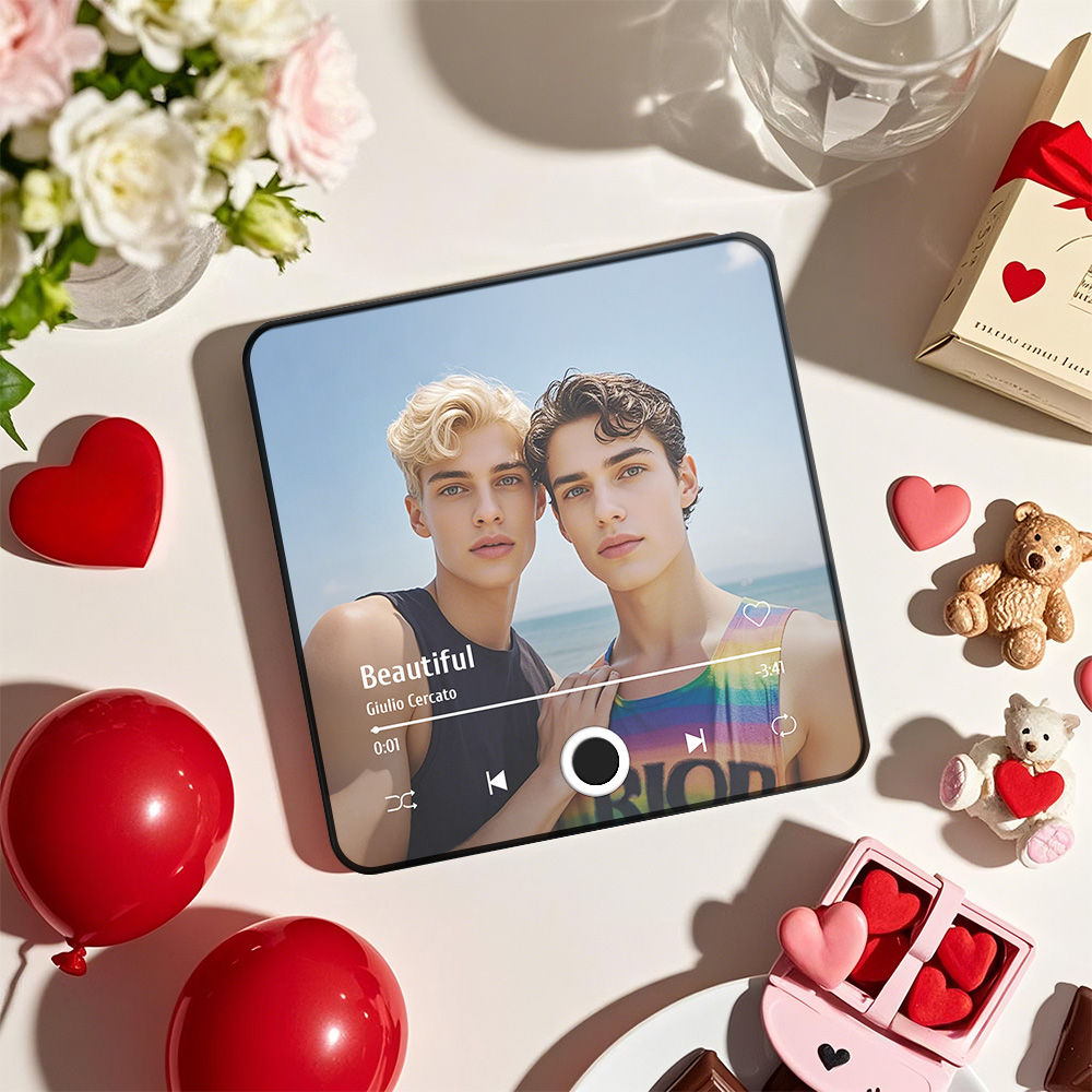 Gepersonaliseerde Fotoalbum Koelkastmagneet Muziek Muur Fotosticker Muziekbeweging Die Kan Worden Afgespeeld Zonder Mobiele Telefoon Muziek Koelkastmagneet Pro Kan Liedjes Afspelen Valentijnscadeau LGBT