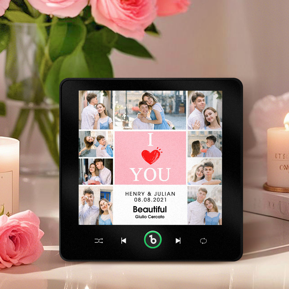 Gepersonaliseerde Muziekkoelkastmagneet Ik Hou Van Jou Datum En Naam Muziekalbum Koelkastmagneet Fotomuziekmuur Fotosticker Muziekbeweging Die Gespeeld Kan Worden Cadeau-idee