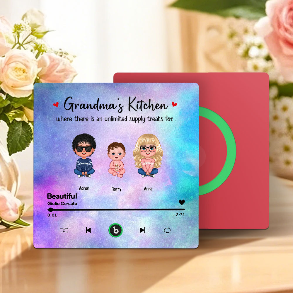 Aangepaste Muziek Koelkastmagneet Moederdag Muziek Muur Foto Sticker Die Muziek Afspeelt Zonder Mobiele Telefoon Meerdere Stijlen - SokkenFoto