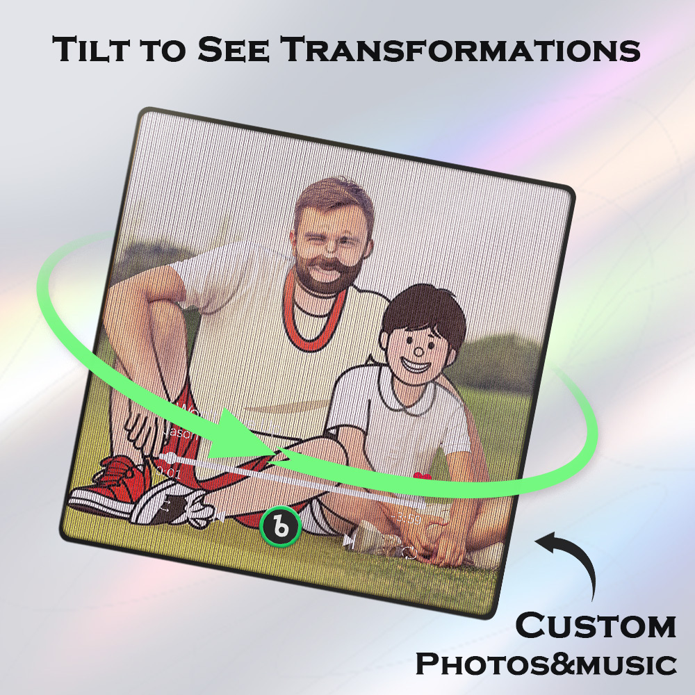 Aangepaste Cartoonpersonages Foto Lenticulaire Muziek Koelkastmagneet Leuk Cadeau - SokkenFoto