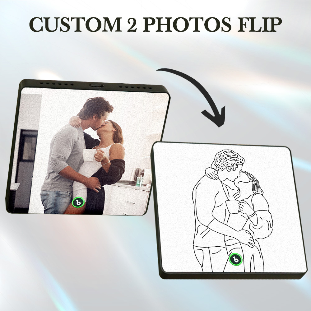 Aangepaste Fotomuziek Koelkastmagneet Lijntekening Foto Lenticulaire Cadeau