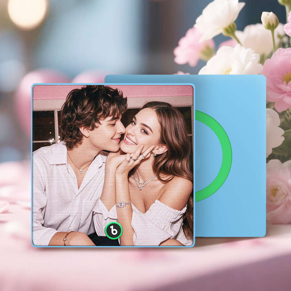 Gepersonaliseerde Muziekkoelkastmagneet Met Fotogravering En Lenticulaire Kalender Als Cadeau - SokkenFoto