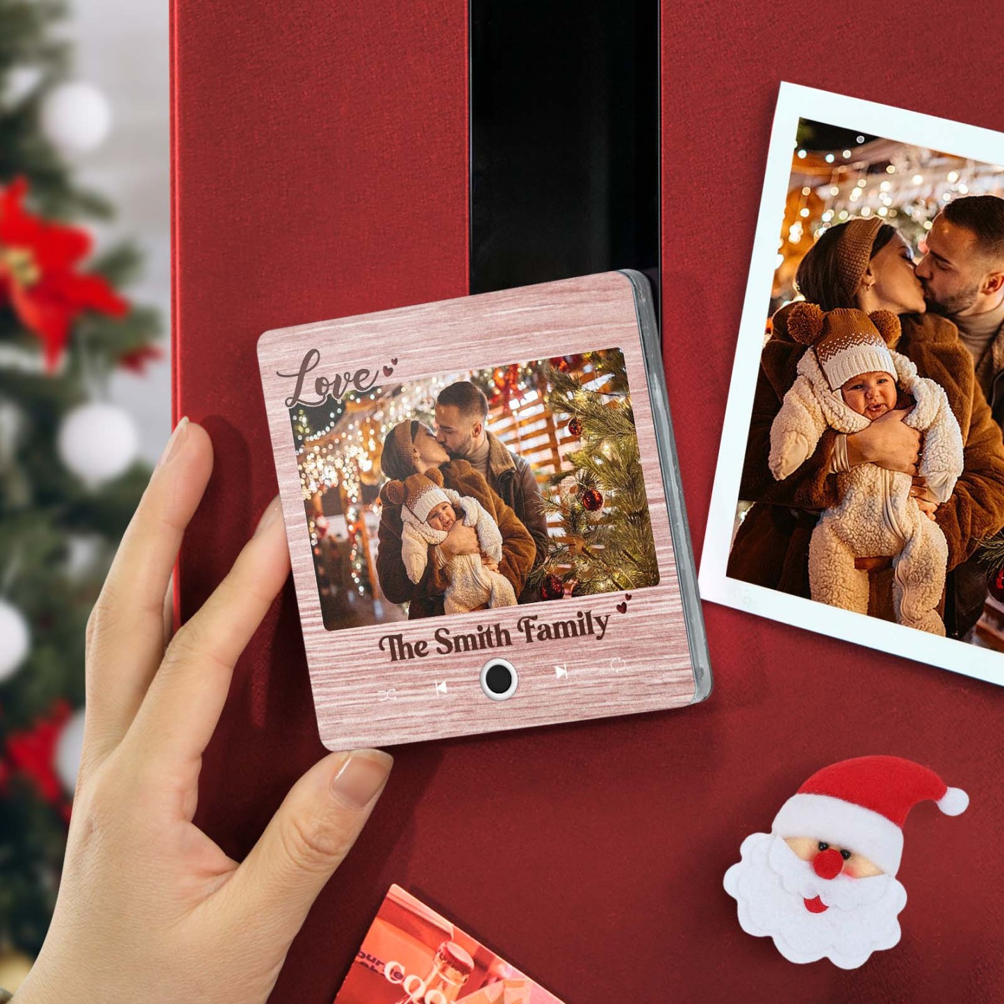 Gepersonaliseerde Muziek Koelkastmagneet Creatief Kerstcadeau Voor Familie Aangepaste Muziekmagneten Kunnen Liedjes Spelen Familiecadeaus - SokkenFoto