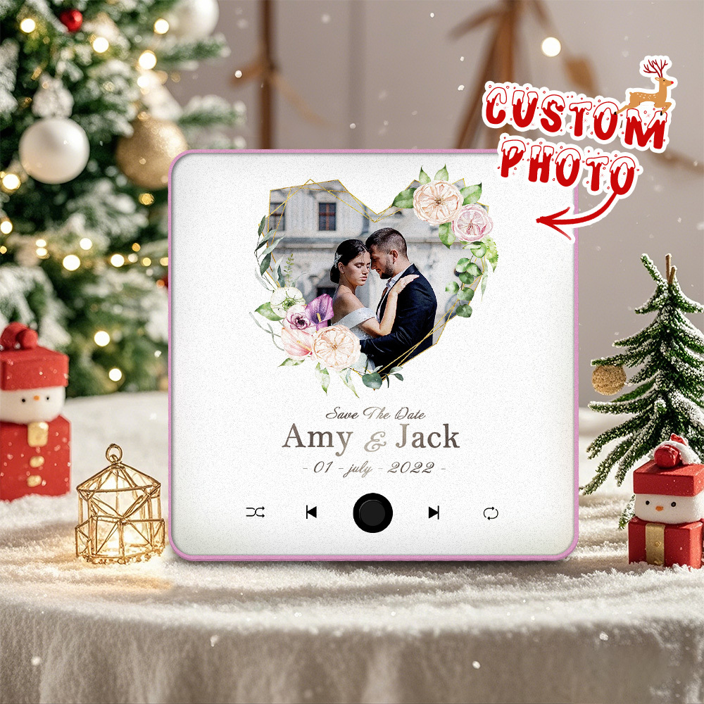 Gepersonaliseerde Bruiloft Muziek Koelkastmagneet Kerstcadeau Voor Koppels Aangepaste Muziekmagneten Kunnen Liedjes Afspelen - SokkenFoto