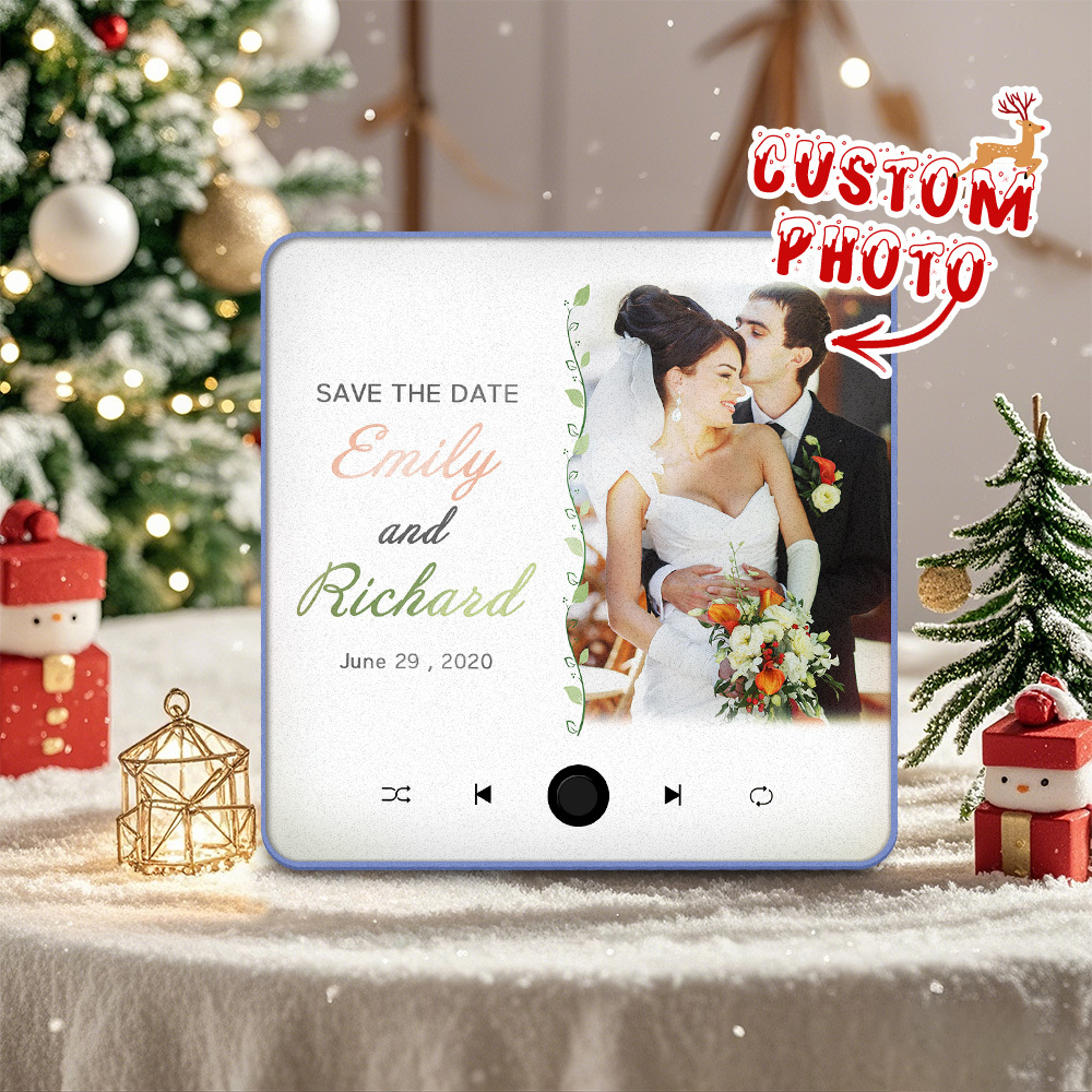Gepersonaliseerde Bruiloft Muziek Koelkastmagneet Kerstcadeau Voor Koppels Aangepaste Muziekmagneten Kunnen Liedjes Afspelen - SokkenFoto