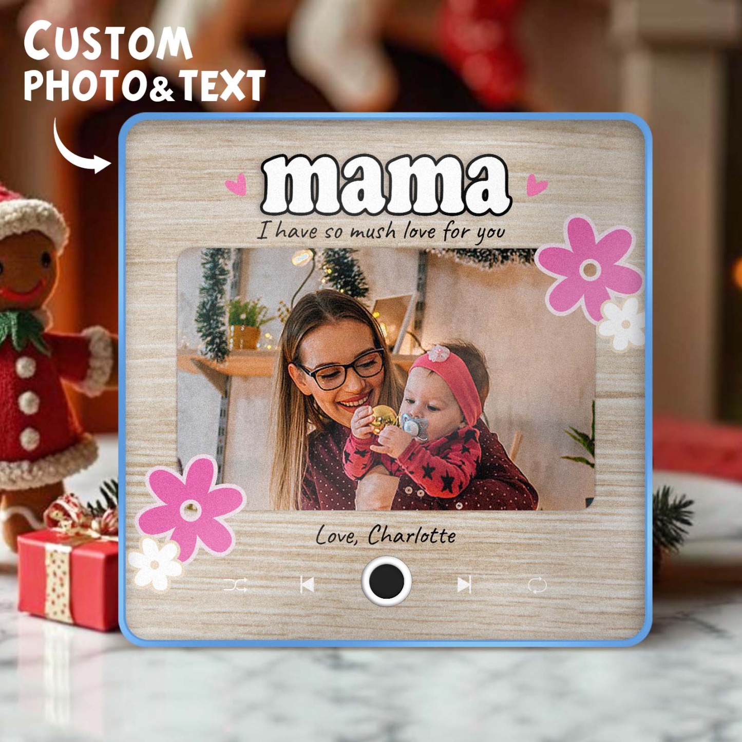 Gepersonaliseerde Kerstcadeau Voor Moeder Muziek Koelkastmagneet Aangepaste Muziekmagneten Kunnen Liedjes Spelen Familiecadeaus - SokkenFoto