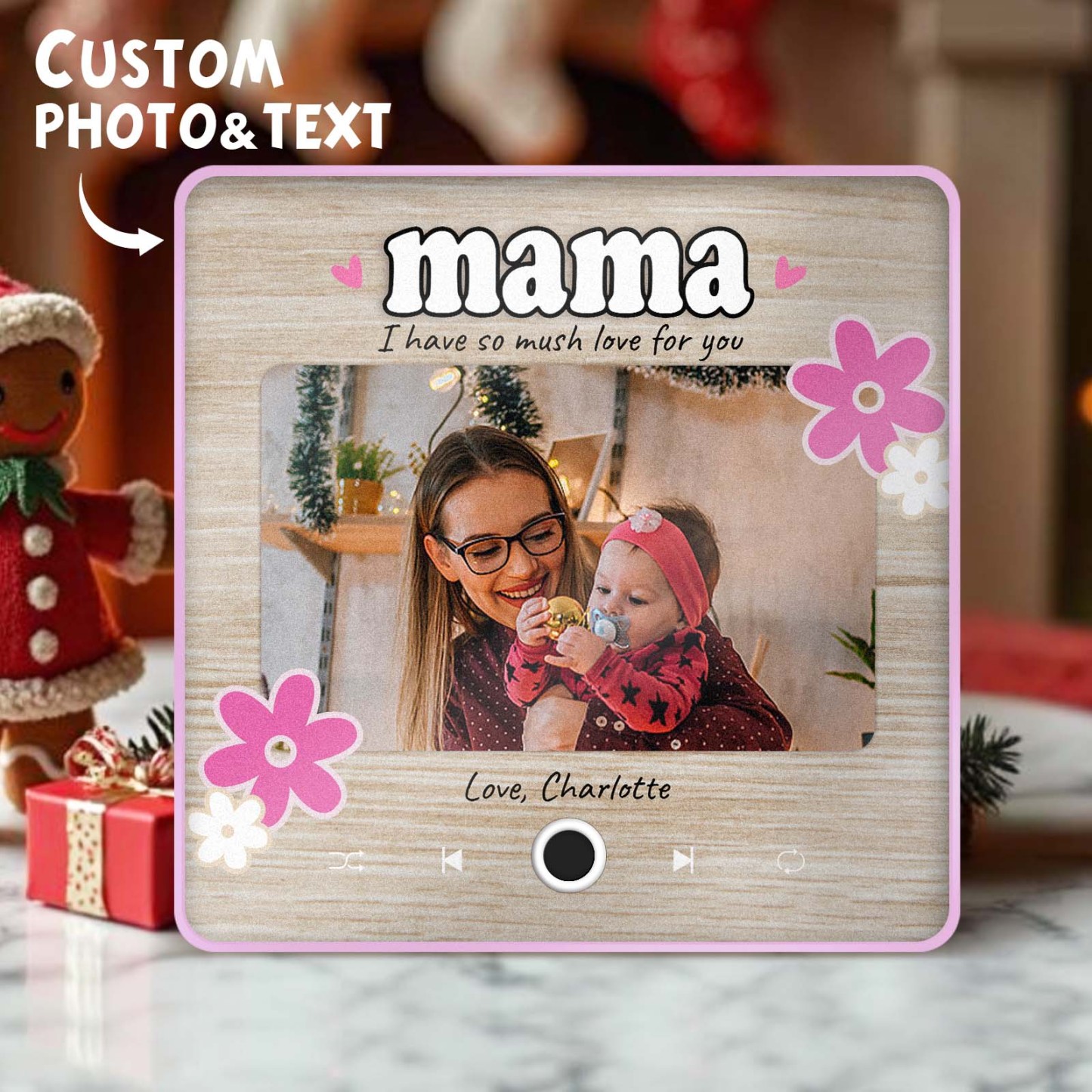 Gepersonaliseerde Kerstcadeau Voor Moeder Muziek Koelkastmagneet Aangepaste Muziekmagneten Kunnen Liedjes Spelen Familiecadeaus - SokkenFoto