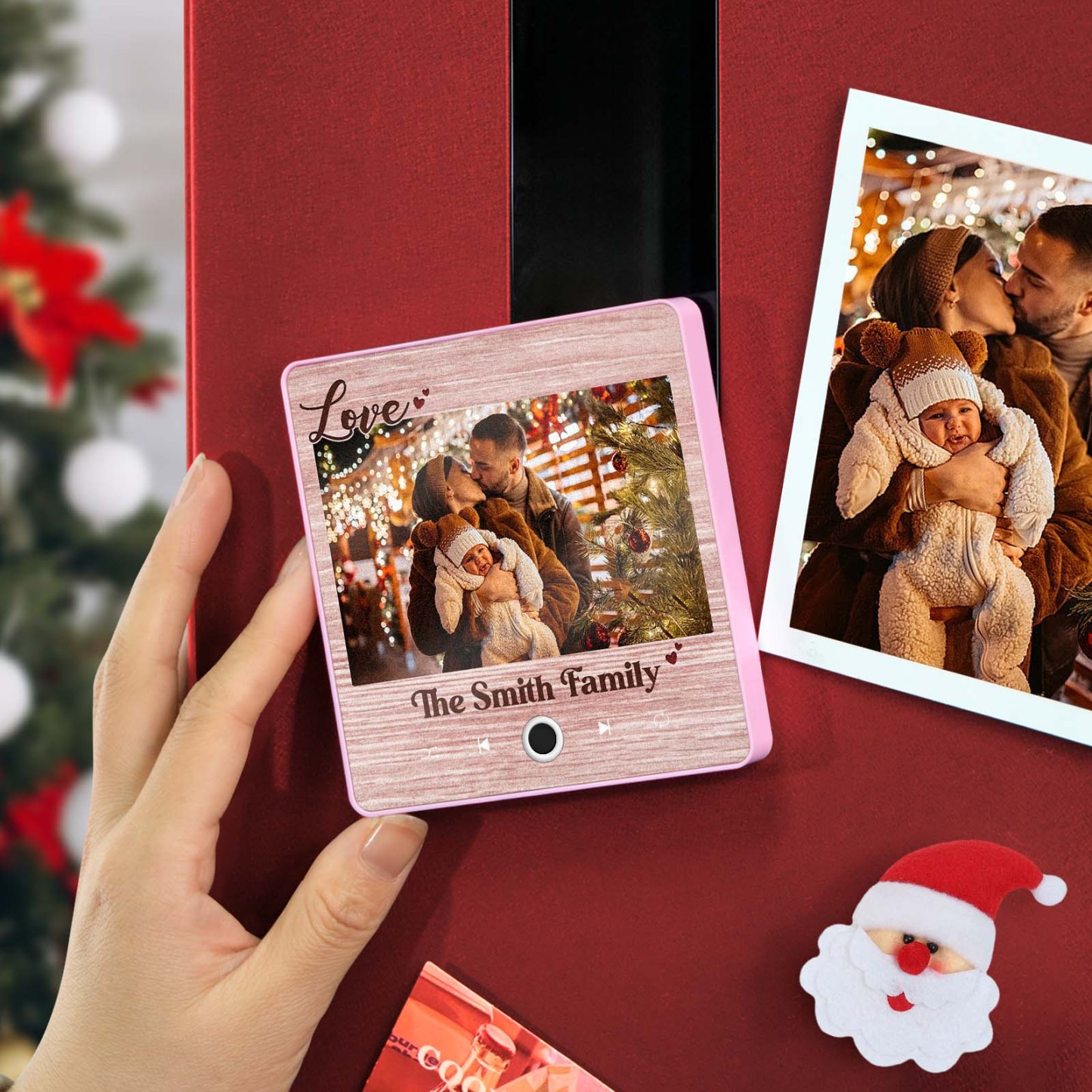 Gepersonaliseerde Muziek Koelkastmagneet Creatief Kerstcadeau Voor Familie Aangepaste Muziekmagneten Kunnen Liedjes Spelen Familiecadeaus - SokkenFoto