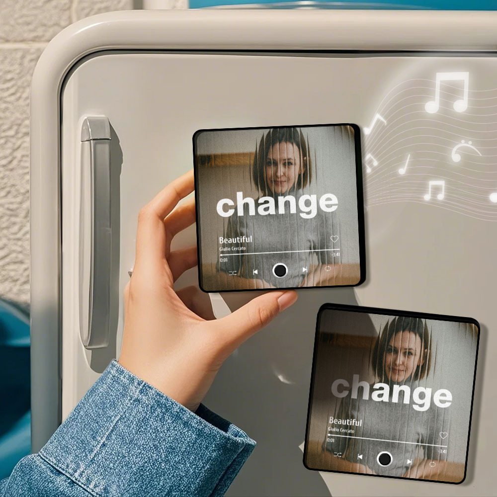 Aangepaste Muziekglas Refractie Cartoon Portret Stijl Koelkastmagneet Muziek Kan Worden Afgespeeld Zonder Mobiele Telefoon Muziek Cartoon Poster Koelkastmagneet - SokkenFoto