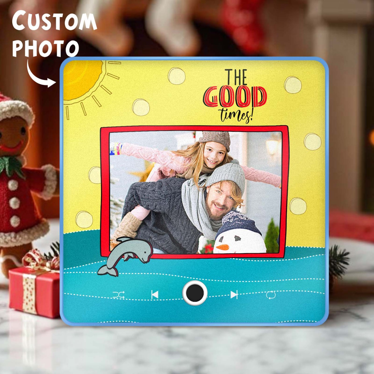 Gepersonaliseerde Muziek-koelkastmagneet De Good Times-kerstcadeaus Voor Familie Aangepaste Muziekmagneten Kunnen Liedjes Afspelen - SokkenFoto