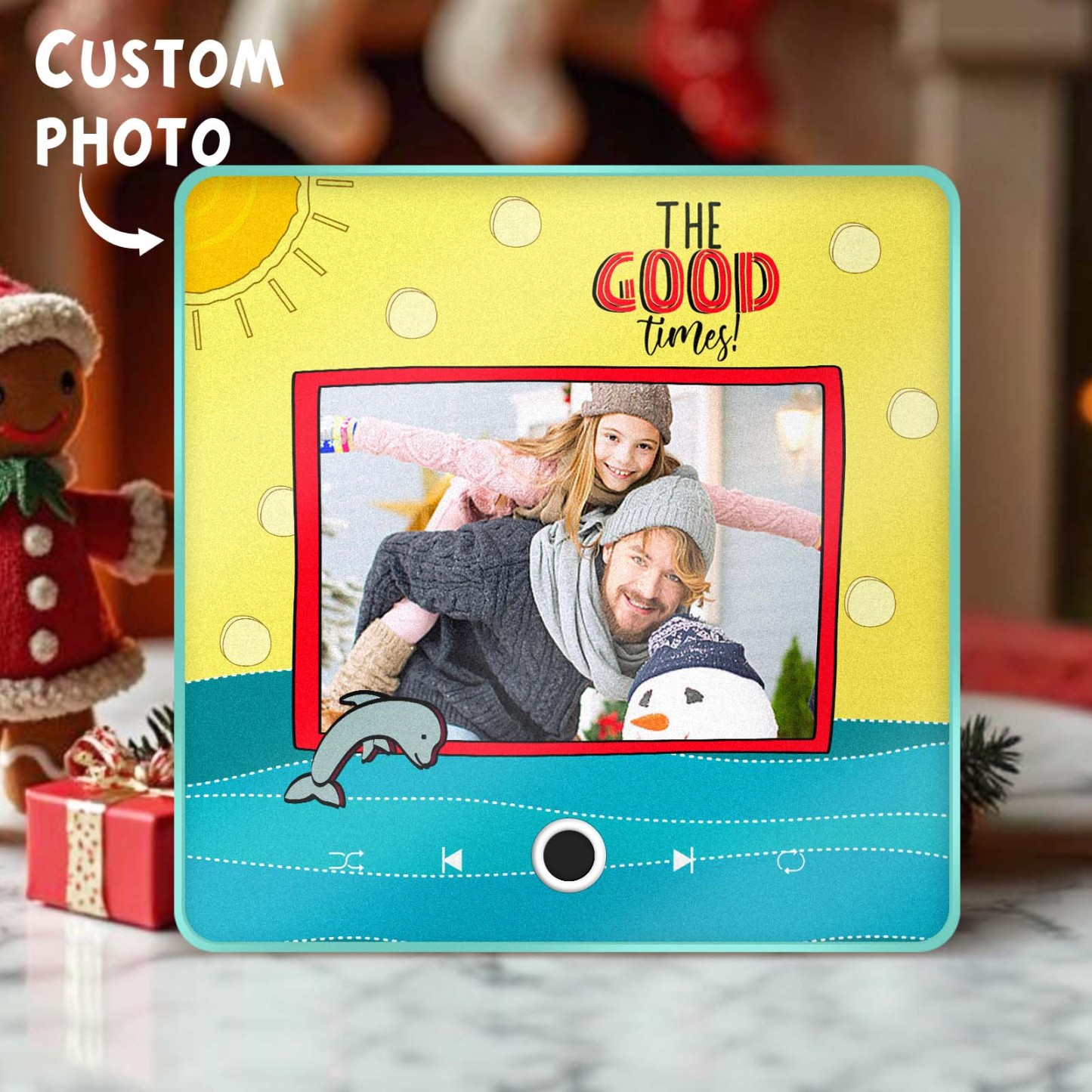 Gepersonaliseerde Muziek-koelkastmagneet De Good Times-kerstcadeaus Voor Familie Aangepaste Muziekmagneten Kunnen Liedjes Afspelen - SokkenFoto