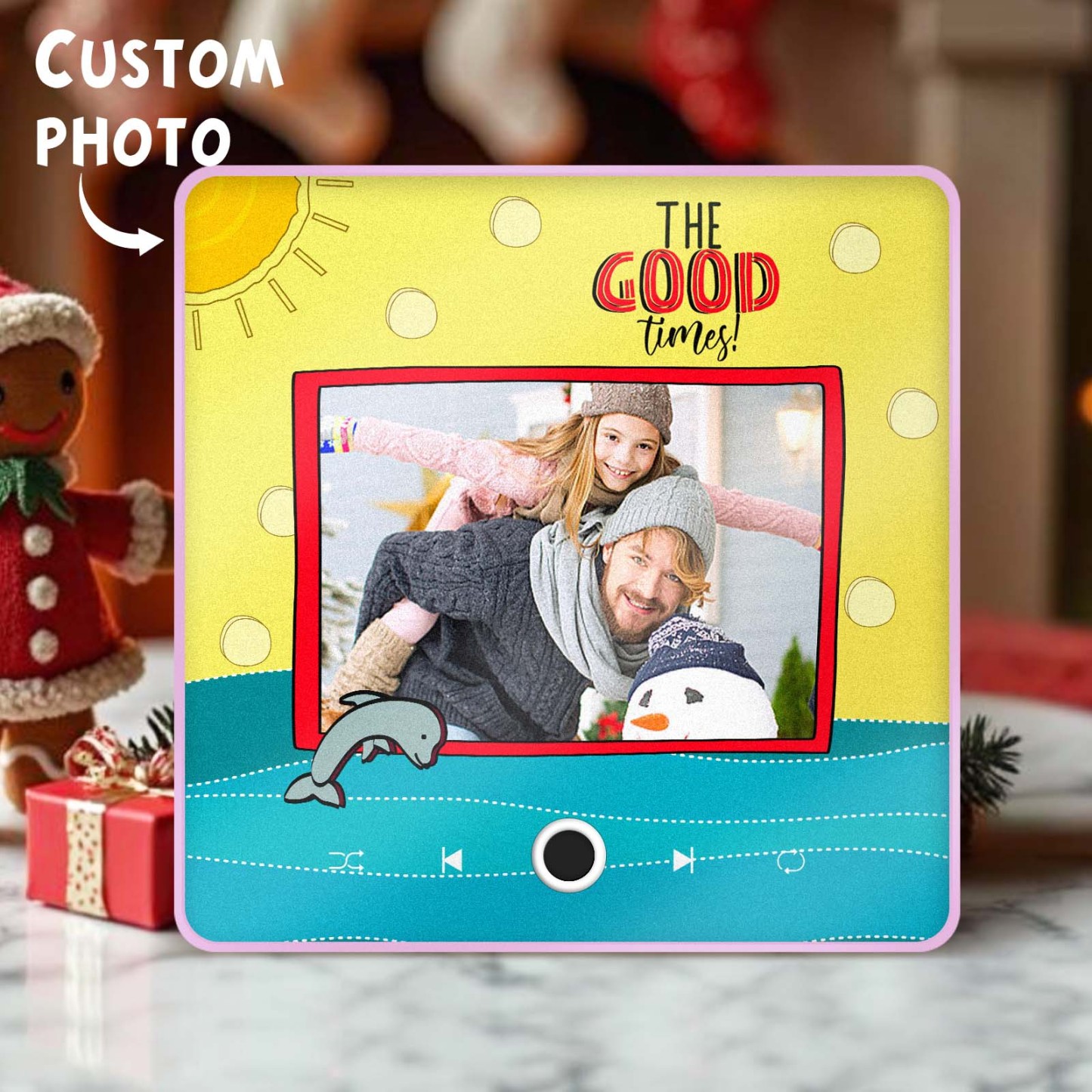 Gepersonaliseerde Muziek-koelkastmagneet De Good Times-kerstcadeaus Voor Familie Aangepaste Muziekmagneten Kunnen Liedjes Afspelen - SokkenFoto