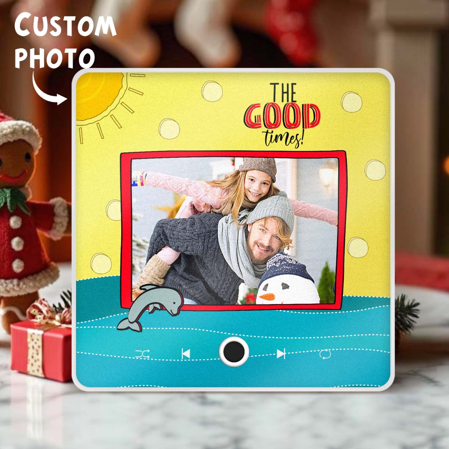 Gepersonaliseerde Muziek-koelkastmagneet De Good Times-kerstcadeaus Voor Familie Aangepaste Muziekmagneten Kunnen Liedjes Afspelen - SokkenFoto