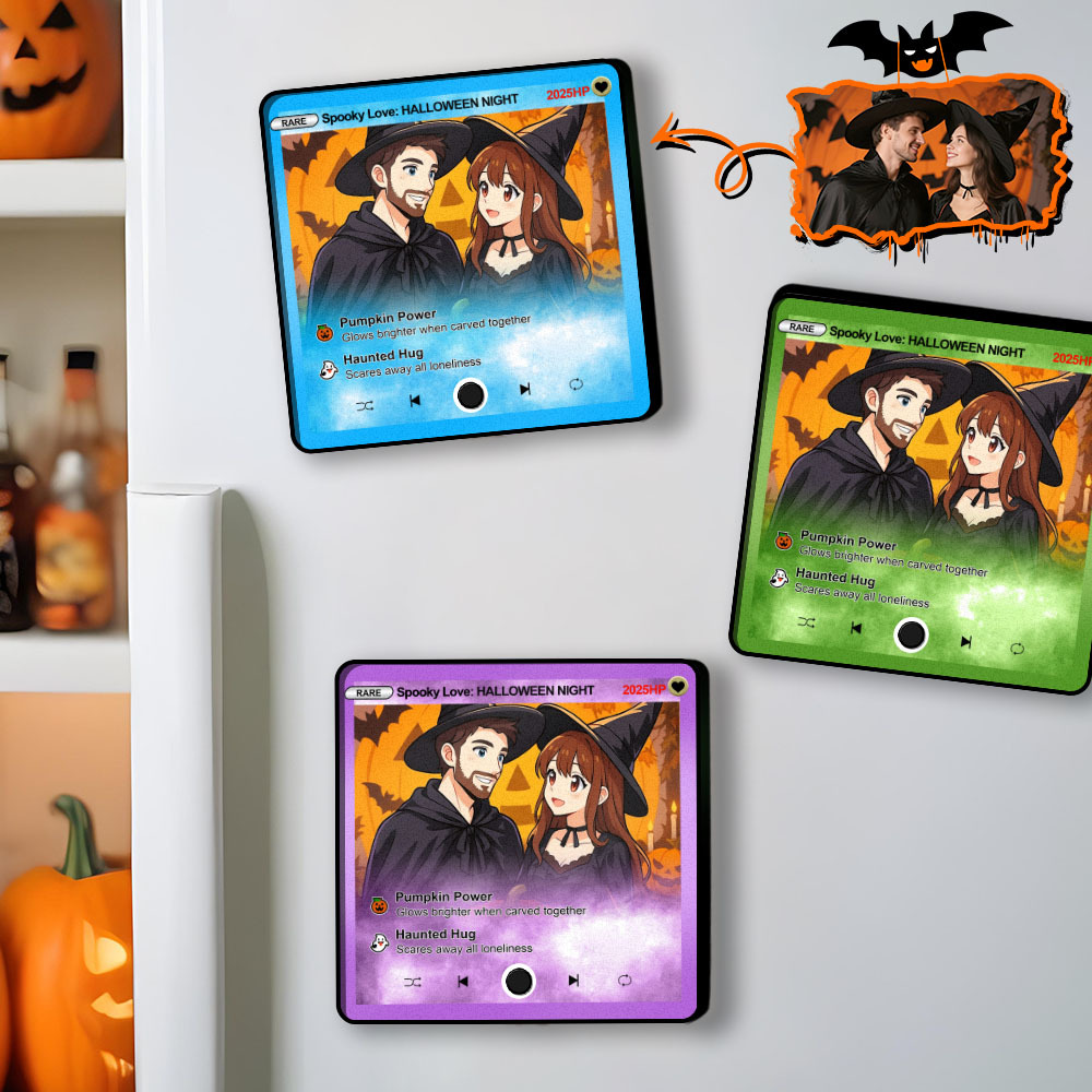 Halloween Cadeaus Gepersonaliseerde Foto Koelkastmagneet Muziek Kan Worden Afgespeeld Zonder Mobiel Muziek Koelkastmagneet - SokkenFoto
