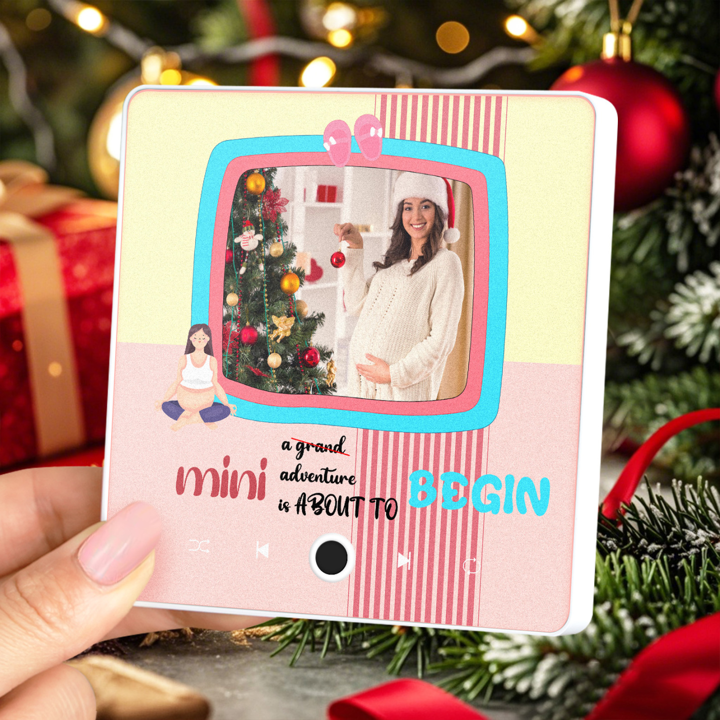 Gepersonaliseerde Fotomuziek Koelkastmagneet Kerstcadeau Voor Moeder Aangepaste Muziekmagneten Kunnen Liedjes Afspelen - SokkenFoto