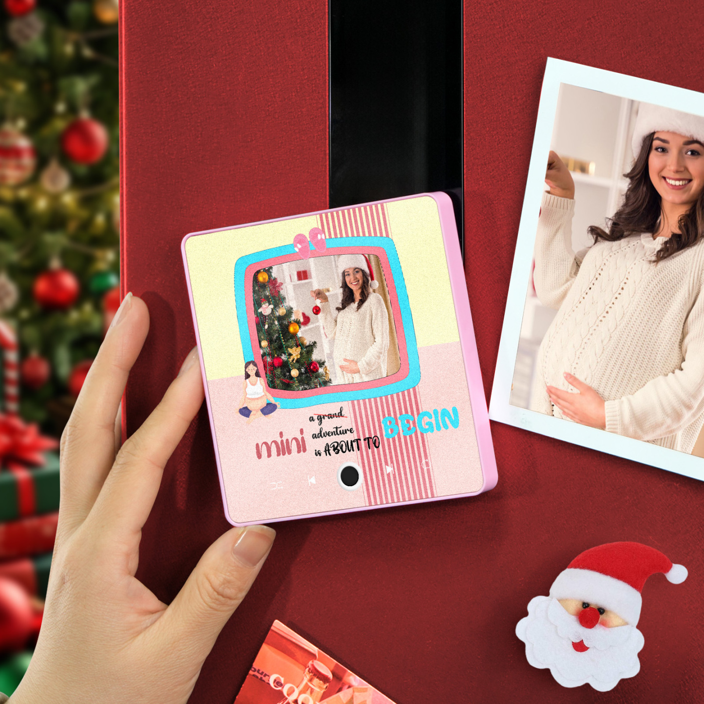 Gepersonaliseerde Fotomuziek Koelkastmagneet Kerstcadeau Voor Moeder Aangepaste Muziekmagneten Kunnen Liedjes Afspelen - SokkenFoto