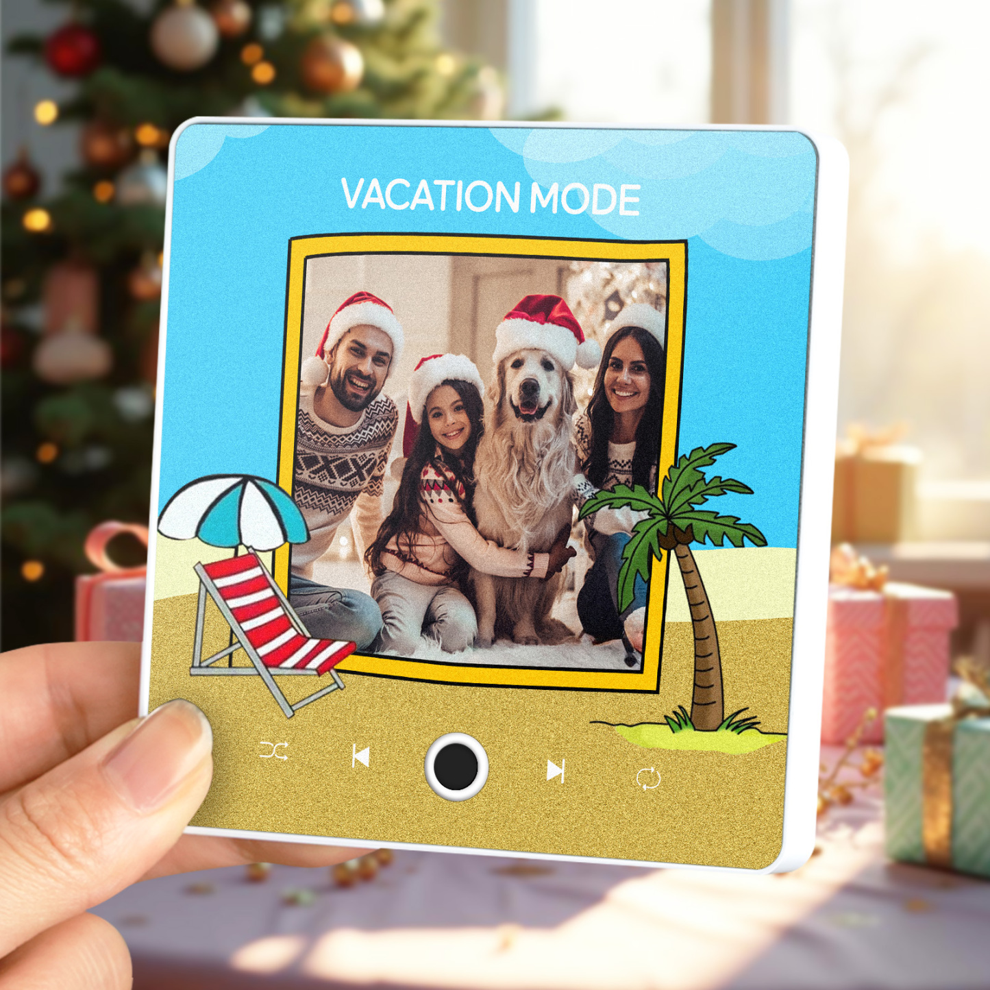 Gepersonaliseerde Muziek Koelkastmagneet Kerstcadeaus Familiecadeaus Aangepaste Muziekmagneten Kunnen Liedjes Afspelen - SokkenFoto