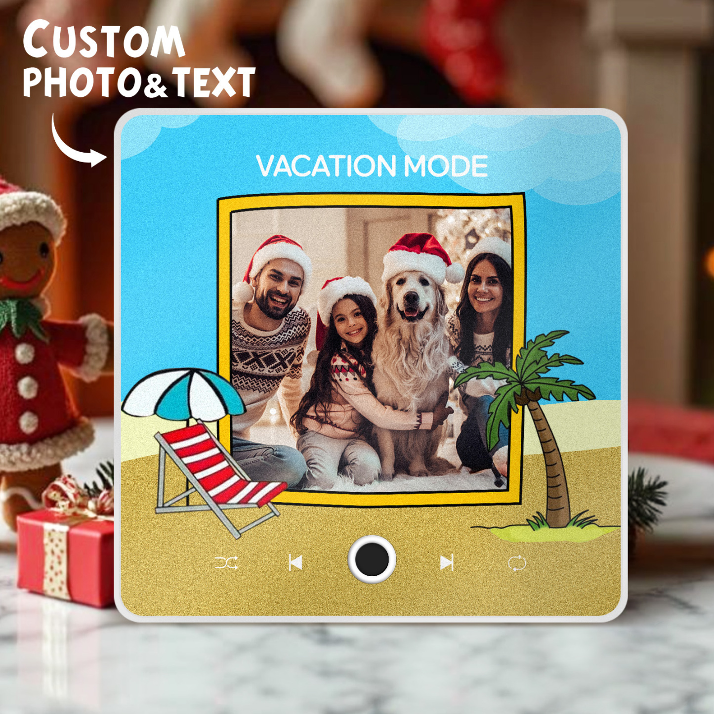 Gepersonaliseerde Muziek Koelkastmagneet Kerstcadeaus Familiecadeaus Aangepaste Muziekmagneten Kunnen Liedjes Afspelen - SokkenFoto