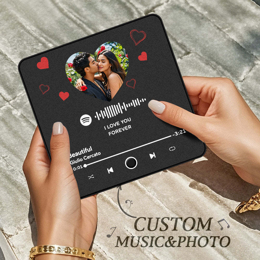 Aangepaste Album Koelkastmagneet Hart Gepersonaliseerde Foto Muziek Koelkastmagneet Prp Kan Liedjes Afspelen Verjaardagscadeaus Ideeën - SokkenFoto