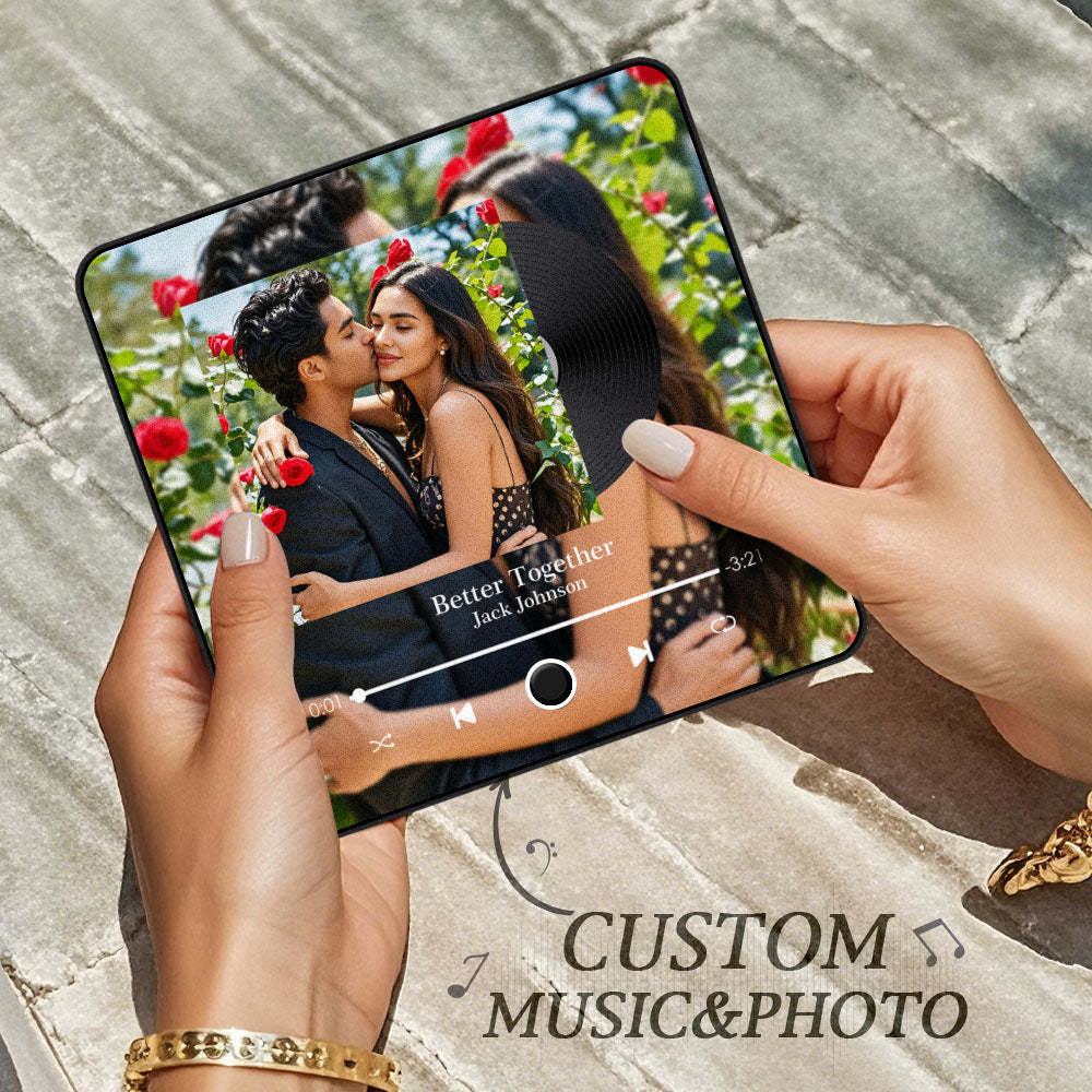 Aangepaste Album Koelkastmagneet Gepersonaliseerde Foto Muziek Koelkastmagneet Pro Kan Liedjes Afspelen Beste Speciale Cadeau-ideeën - SokkenFoto