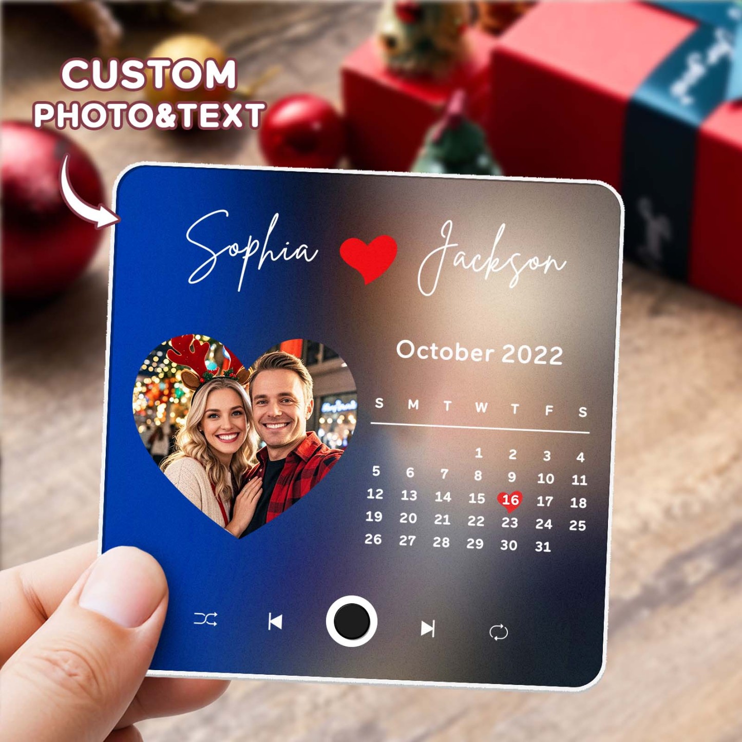 Aangepaste Foto- En Naamalbum Muziek Koelkastmagneet Kerstcadeaus Aangepaste Telefoon Spotify Muziek Koelkastmagneet Pro - SokkenFoto