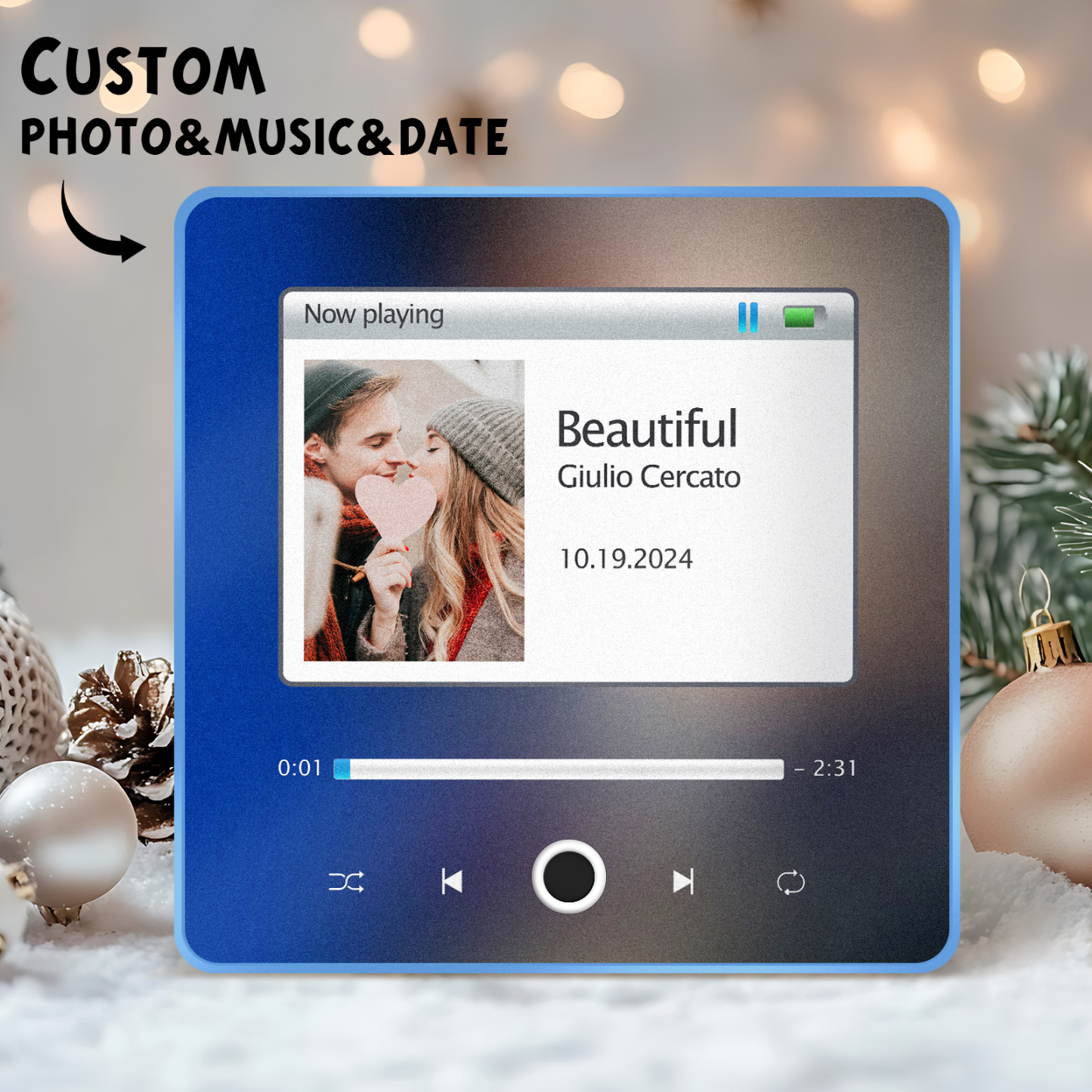 Aangepaste Foto Musick Datumalbum Muziek Koelkastmagneet Kerstcadeaus Bestandsoverdracht Bezig Muziek Koelkastmagneet - SokkenFoto