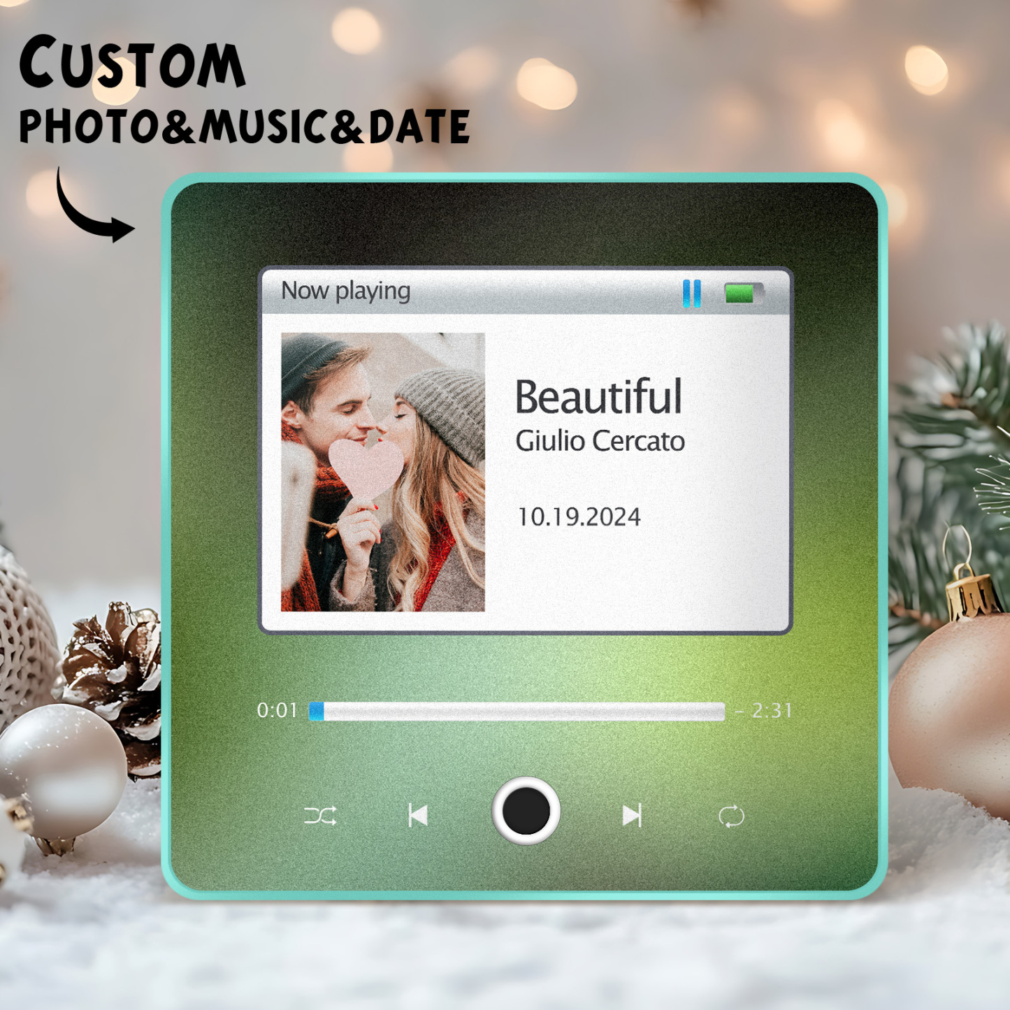 Aangepaste Foto Musick Datumalbum Muziek Koelkastmagneet Kerstcadeaus Bestandsoverdracht Bezig Muziek Koelkastmagneet - SokkenFoto