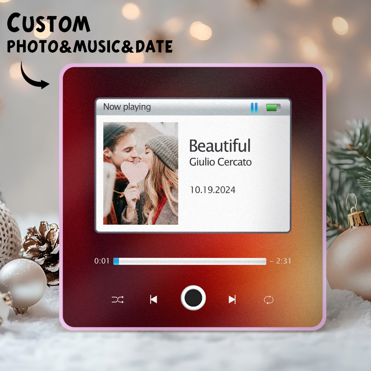 Aangepaste Foto Musick Datumalbum Muziek Koelkastmagneet Kerstcadeaus Bestandsoverdracht Bezig Muziek Koelkastmagneet - SokkenFoto