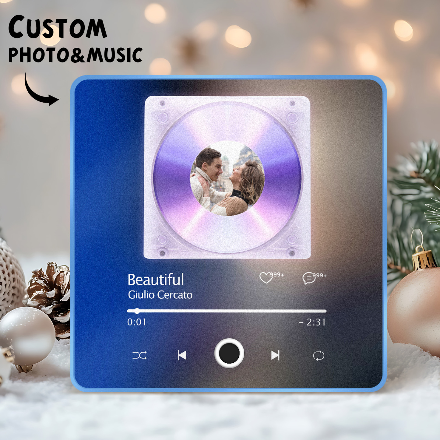 Aangepaste Foto Musick Datumalbum Muziek Koelkastmagneet Kerstcadeaus Bestandsoverdracht Bezig Muziek Koelkastmagneet - SokkenFoto