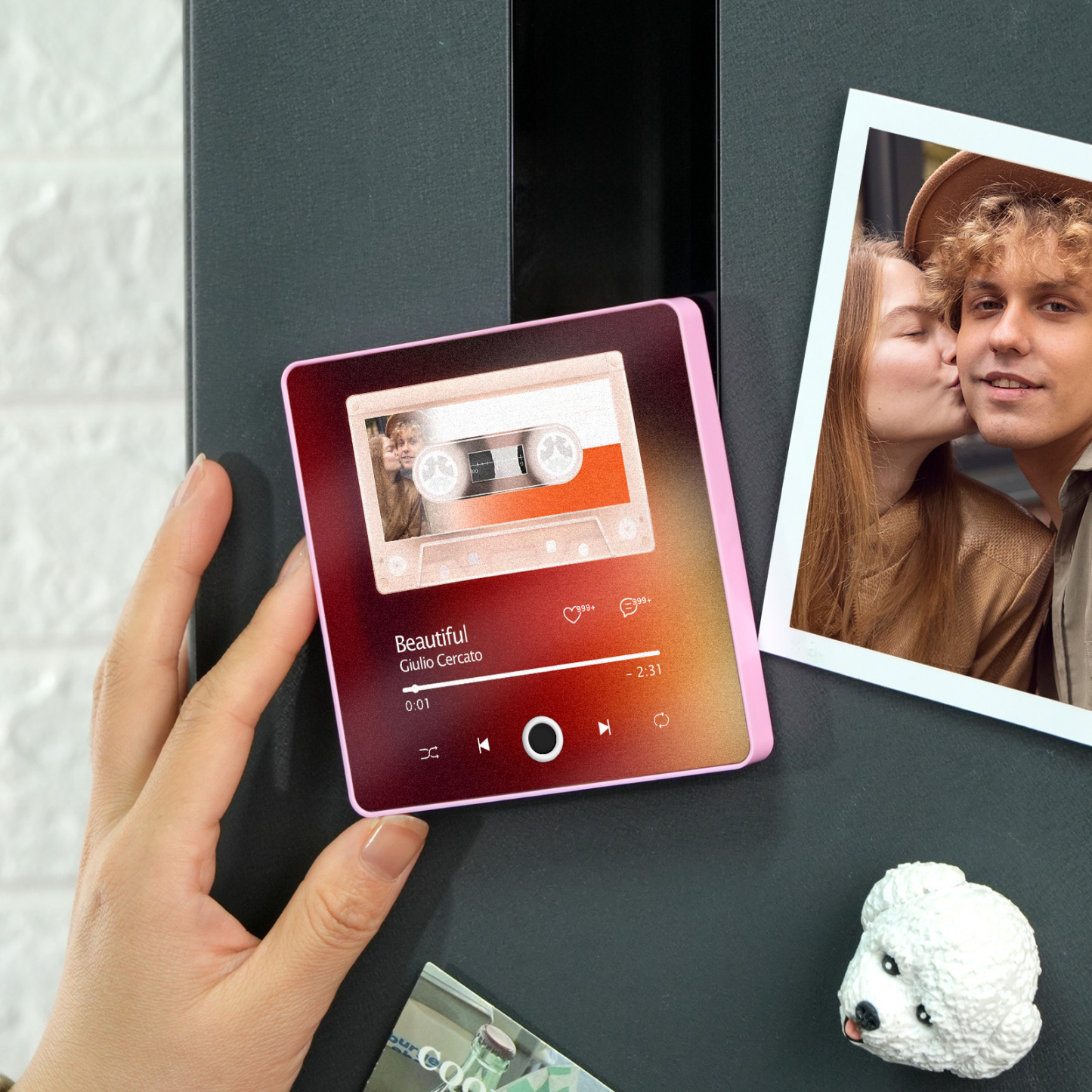 Aangepaste Foto Musick Datumalbum Muziek Koelkastmagneet Kerstcadeaus Bestandsoverdracht Bezig Muziek Koelkastmagneet - SokkenFoto