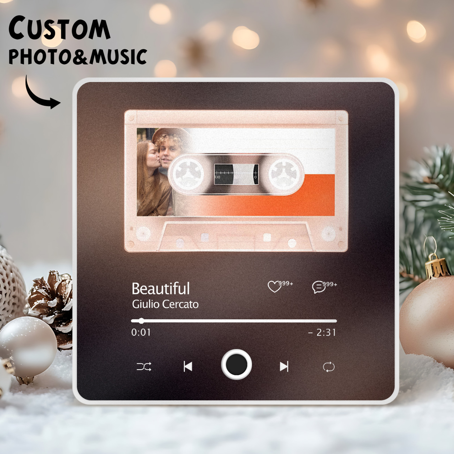 Aangepaste Foto Musick Datumalbum Muziek Koelkastmagneet Kerstcadeaus Bestandsoverdracht Bezig Muziek Koelkastmagneet - SokkenFoto