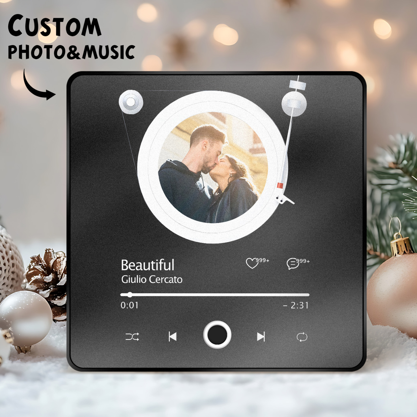 Aangepaste Foto Musick Datumalbum Muziek Koelkastmagneet Kerstcadeaus Bestandsoverdracht Bezig Muziek Koelkastmagneet - SokkenFoto