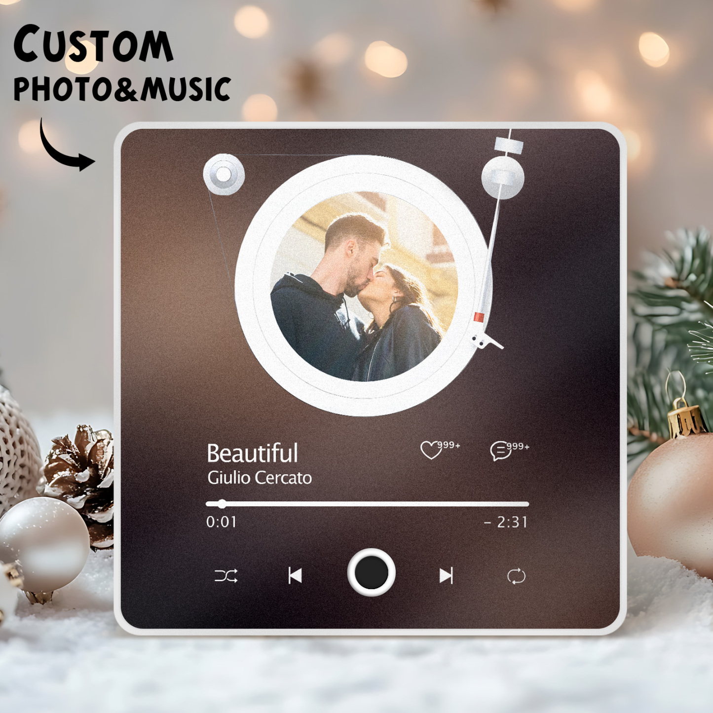 Aangepaste Foto Musick Datumalbum Muziek Koelkastmagneet Kerstcadeaus Bestandsoverdracht Bezig Muziek Koelkastmagneet - SokkenFoto