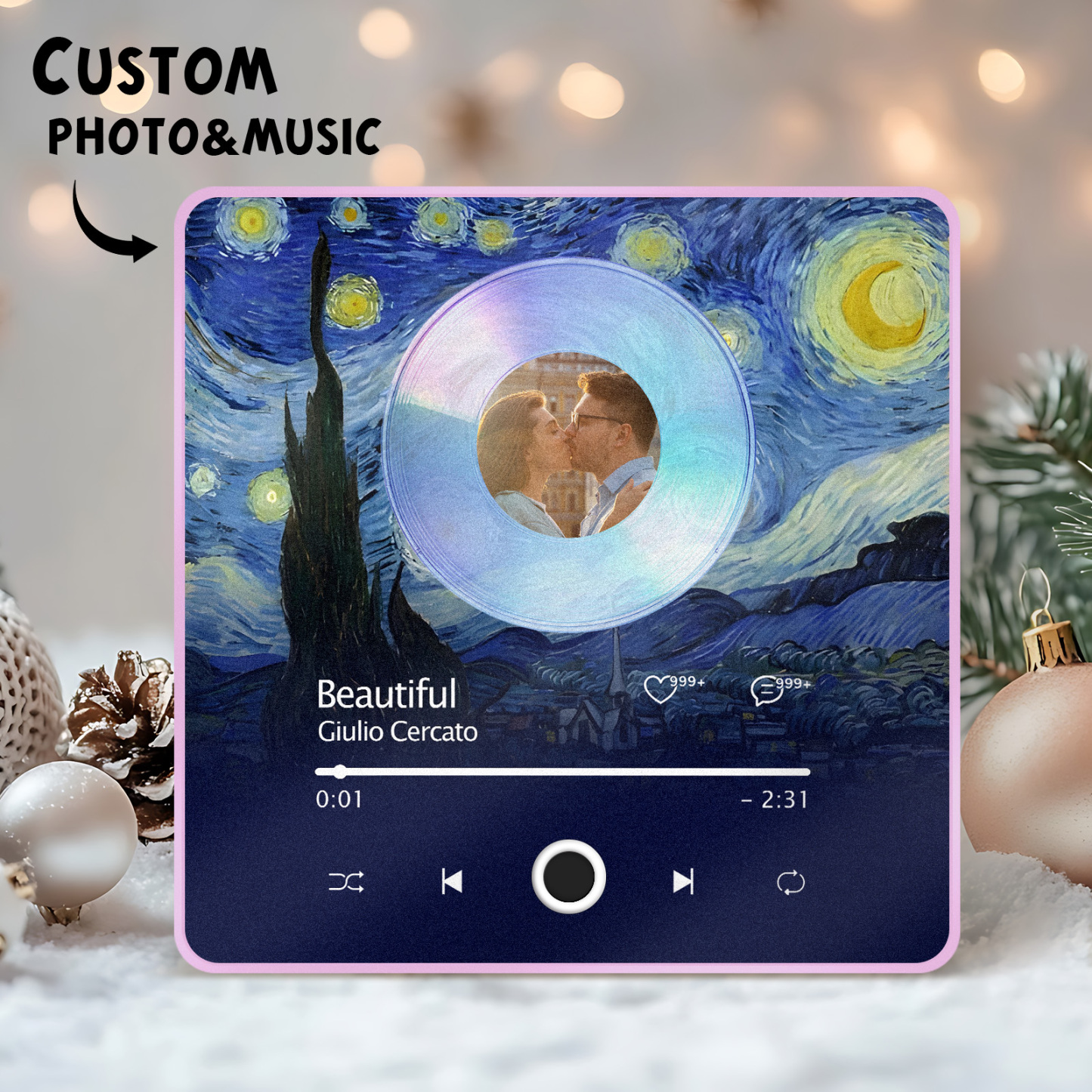 Aangepaste Foto Musick Datumalbum Muziek Koelkastmagneet Kerstcadeaus Bestandsoverdracht Bezig Muziek Koelkastmagneet - SokkenFoto