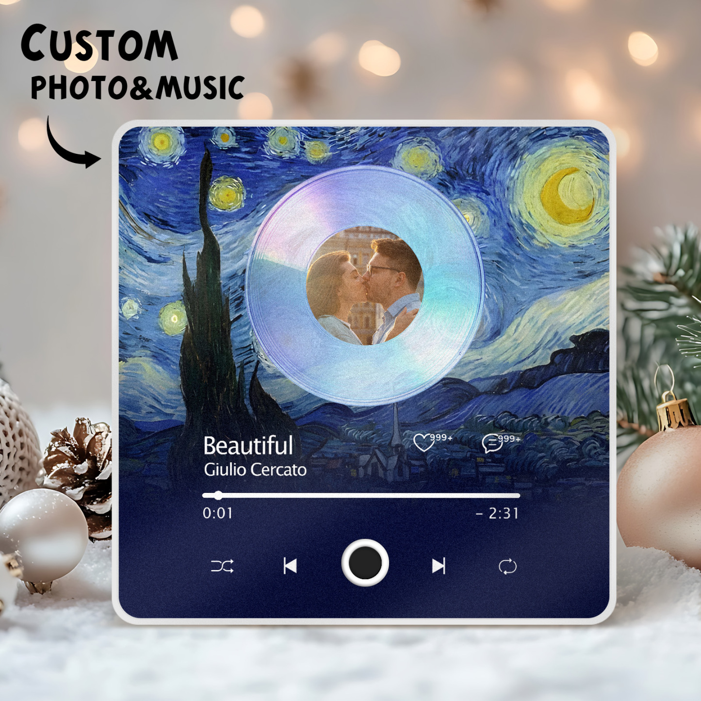 Aangepaste Foto Musick Datumalbum Muziek Koelkastmagneet Kerstcadeaus Bestandsoverdracht Bezig Muziek Koelkastmagneet - SokkenFoto