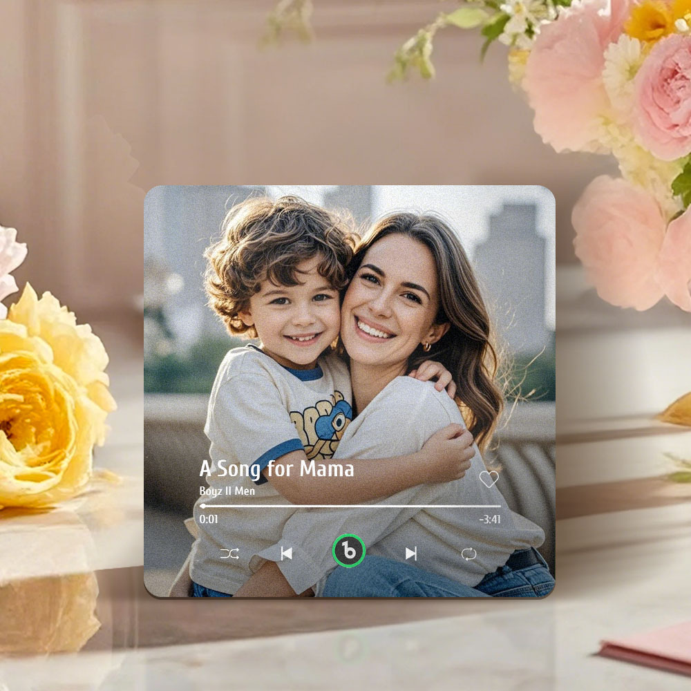 Aangepaste Muziekkoelkastmagneet Voor Vaderdag, Kleurrijk Framealbum, Koelkastmagneet, Muziekmuurfotosticker, Muziekbeweging Die Gespeeld Kan Worden, Cadeau - SokkenFoto