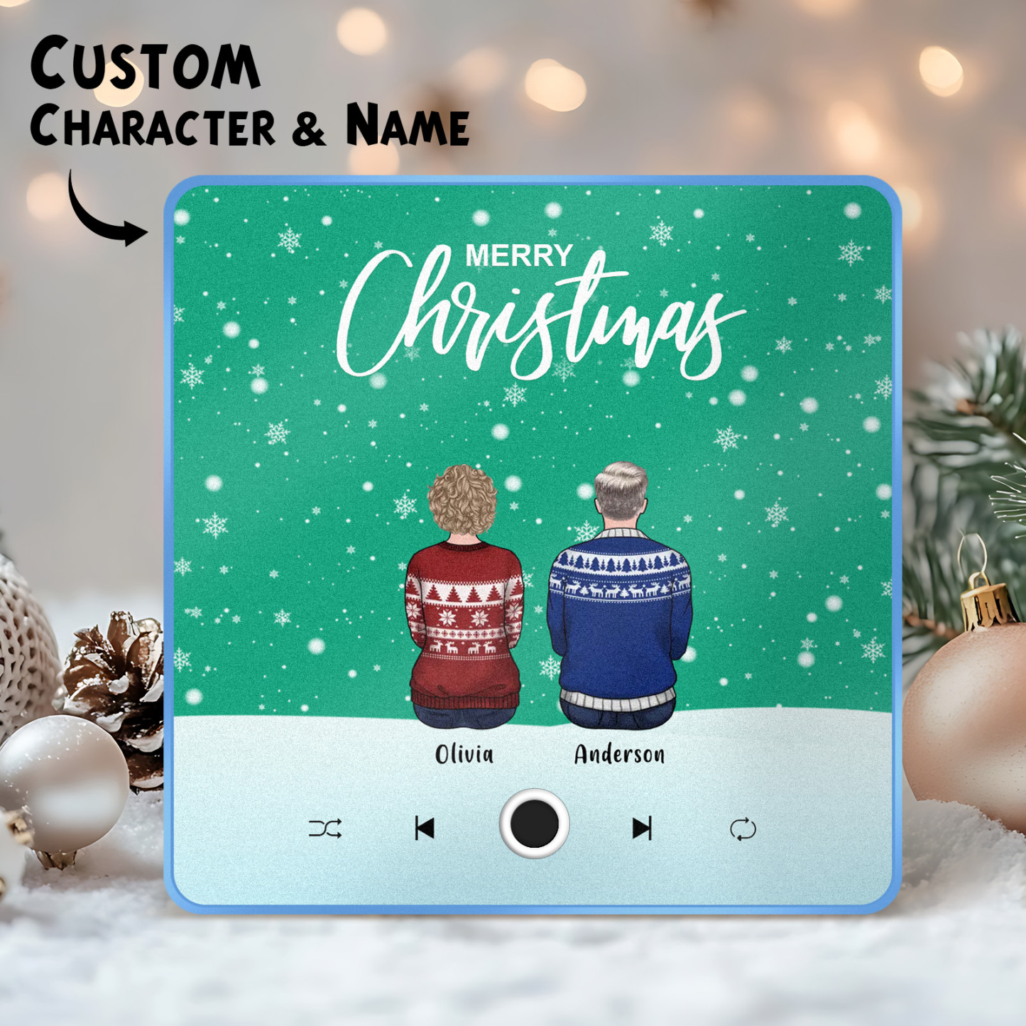 Aangepaste Familieportret Gepersonaliseerde Muziek Koelkastmagneet Vrolijk Kerstfeest Aangepaste Muziekmagneten Kunnen Liedjes Afspelen Kerstcadeau Familiegeschenken - SokkenFoto