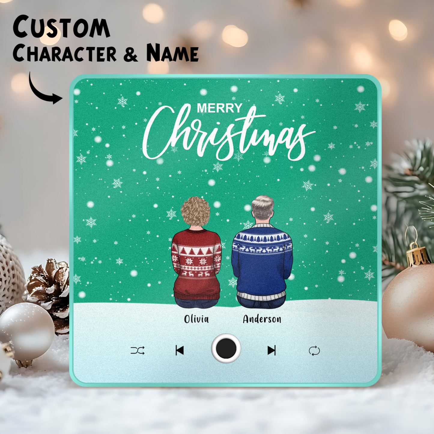 Aangepaste Familieportret Gepersonaliseerde Muziek Koelkastmagneet Vrolijk Kerstfeest Aangepaste Muziekmagneten Kunnen Liedjes Afspelen Kerstcadeau Familiegeschenken - SokkenFoto