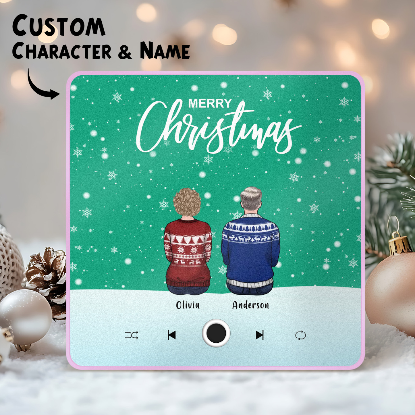 Aangepaste Familieportret Gepersonaliseerde Muziek Koelkastmagneet Vrolijk Kerstfeest Aangepaste Muziekmagneten Kunnen Liedjes Afspelen Kerstcadeau Familiegeschenken - SokkenFoto
