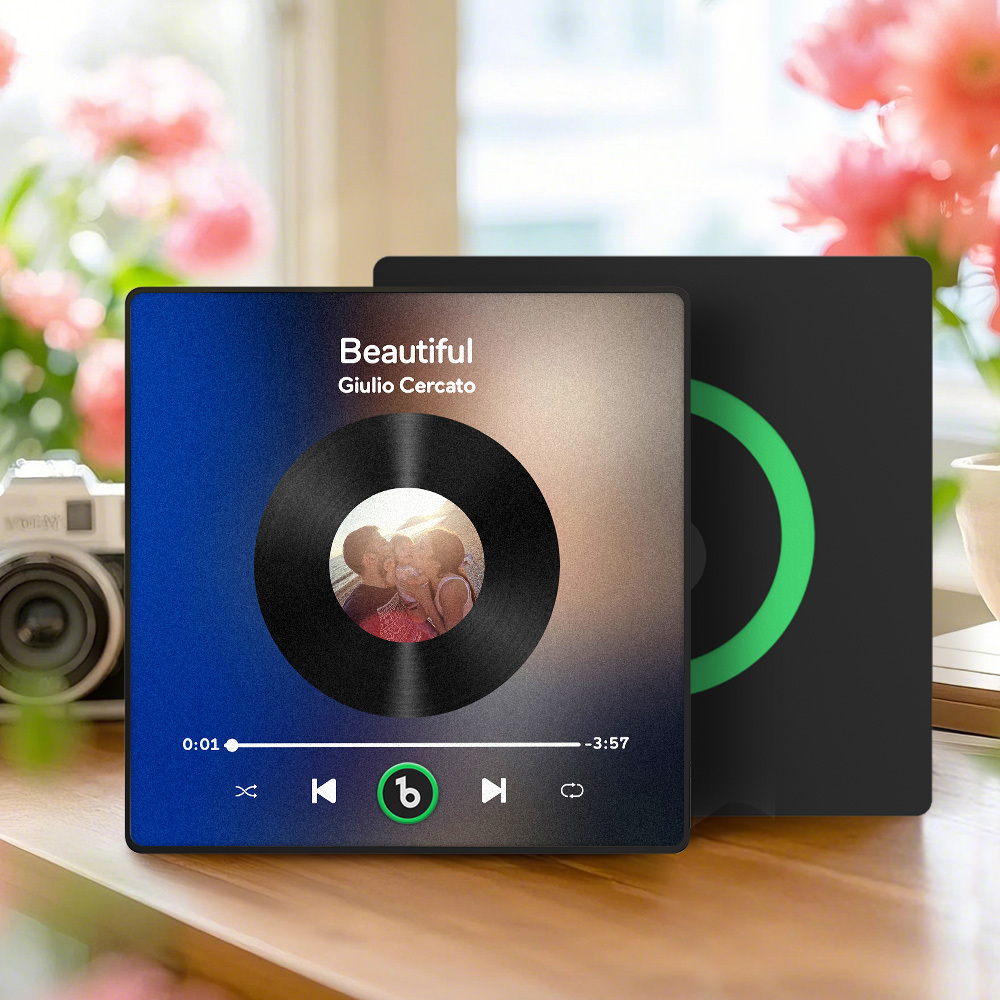 Aangepaste Muziekkoelkastmagneet Voor Vaderdag, Kleurrijk Framealbum, Koelkastmagneet, Muziekmuurfotosticker, Muziekbeweging Die Gespeeld Kan Worden, Cadeau - SokkenFoto