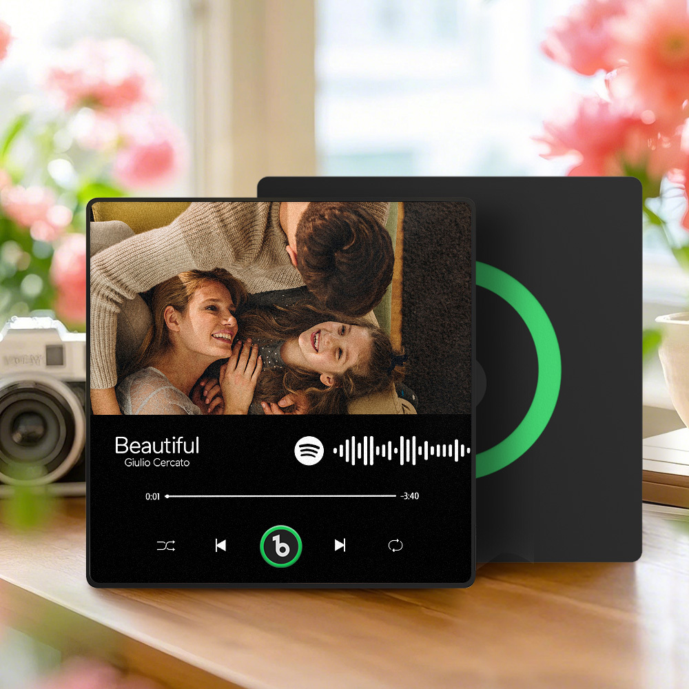 Aangepaste Muziekkoelkastmagneet Voor Vaderdag, Kleurrijk Framealbum, Koelkastmagneet, Muziekmuurfotosticker, Muziekbeweging Die Gespeeld Kan Worden, Cadeau - SokkenFoto