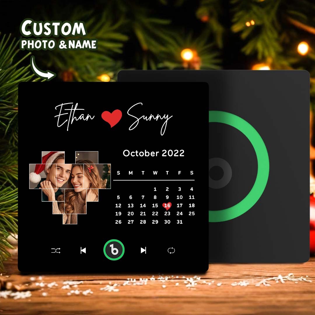 Aangepaste Muziek Koelkastmagneet Met Kleurrijk Frame Gepersonaliseerde Liefdeskalender Koelkastmagneet Met Foto Uniek Cadeau Voor Een Stel