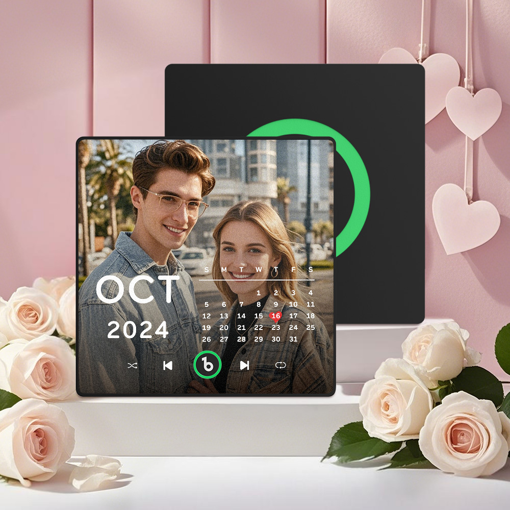 Gepersonaliseerde Muziekkoelkastmagneten Gepersonaliseerde Muziekkoelkastmagneet Kleurrijk Frame Albumkoelkastmagneet Kan Liedjes Afspelen Cadeau Voor Geliefde - SokkenFoto