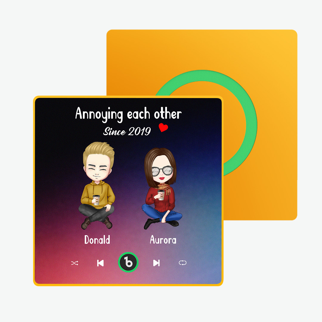 Aangepaste Stripfiguur En Naamframe Koelkastmagneet Album Muziek Koelkastmagneet Foto Gepersonaliseerde Telefoon Muziek Koelkastmagneet Pro Jij En Ik, We Hebben Dit - SokkenFoto