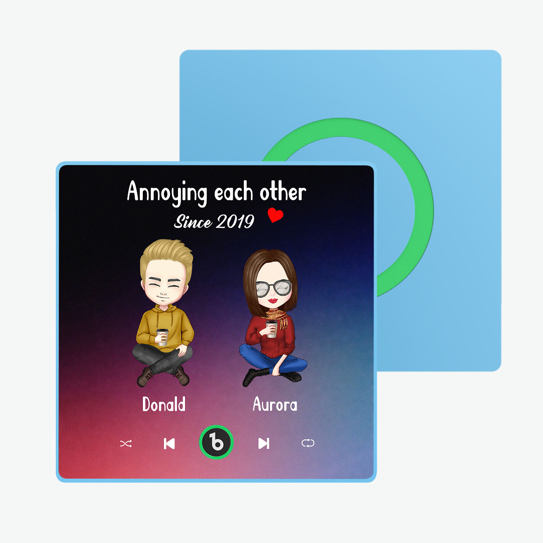 Aangepaste Stripfiguur En Naamframe Koelkastmagneet Album Muziek Koelkastmagneet Foto Gepersonaliseerde Telefoon Muziek Koelkastmagneet Pro Jij En Ik, We Hebben Dit - SokkenFoto