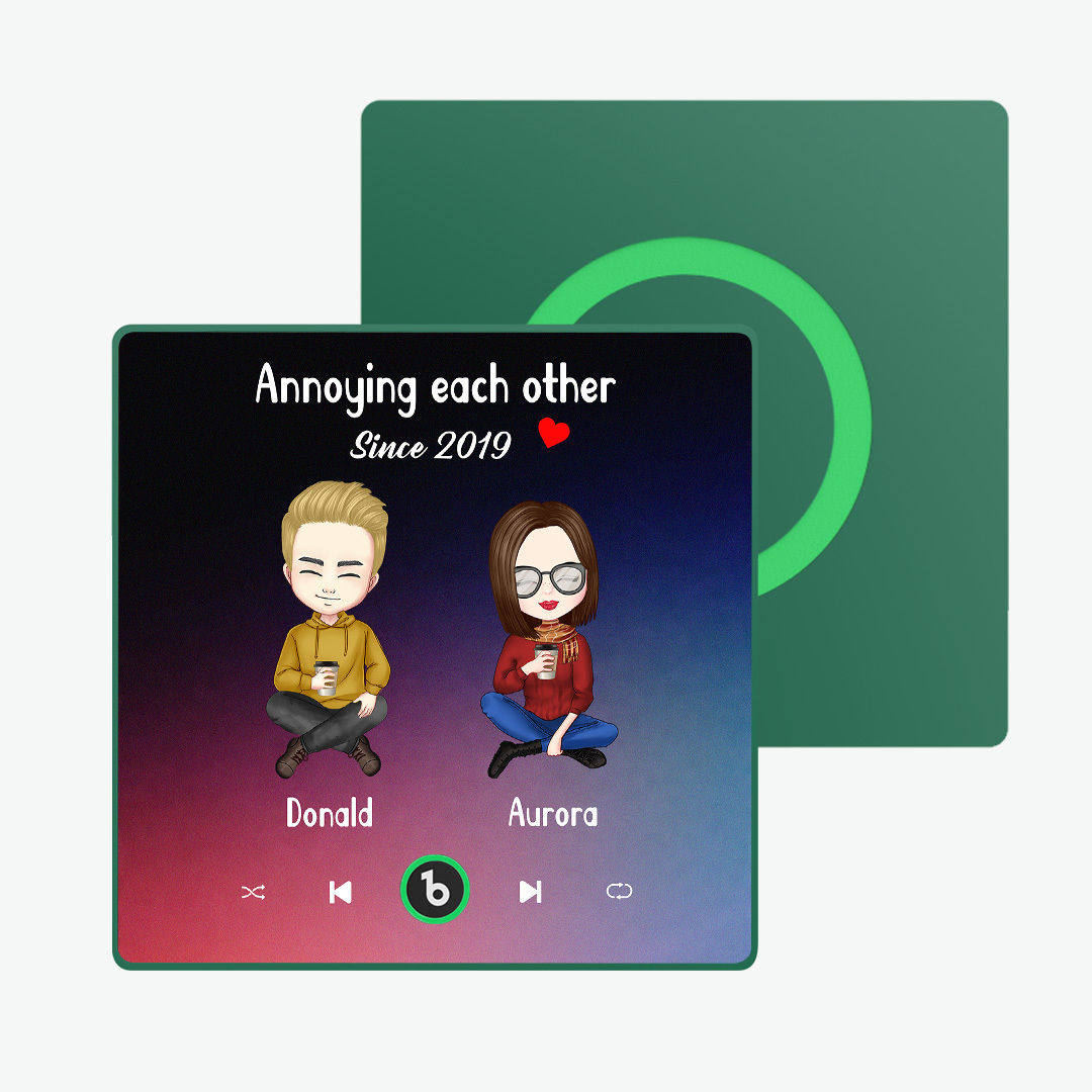 Aangepaste Stripfiguur En Naamframe Koelkastmagneet Album Muziek Koelkastmagneet Foto Gepersonaliseerde Telefoon Muziek Koelkastmagneet Pro Jij En Ik, We Hebben Dit - SokkenFoto