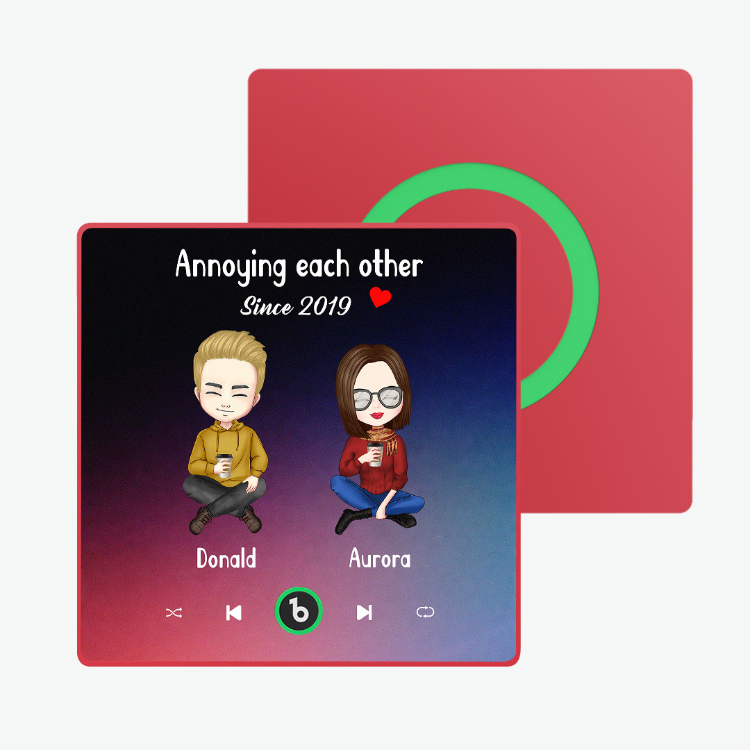 Aangepaste Stripfiguur En Naamframe Koelkastmagneet Album Muziek Koelkastmagneet Foto Gepersonaliseerde Telefoon Muziek Koelkastmagneet Pro Jij En Ik, We Hebben Dit - SokkenFoto