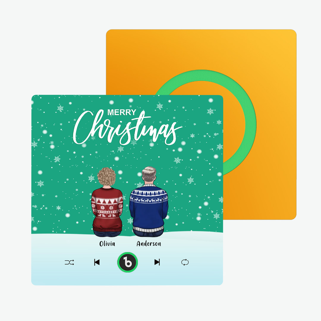 Kleurrijk Album Koelkastmagneet Muziek Muur Foto Sticker Aangepaste Familieportret Vrolijk Kerstfeest Kan Liedjes Afspelen Kerstcadeau - SokkenFoto